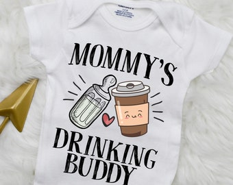 Mommy's Drinking Buddy Onesies® Bodysuit | Coffee Onesies® | Baby Shower Gift | Baby Bodysuit  | Baby Boy Onesies® | Baby Girl Onesies®