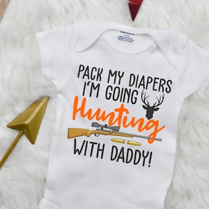 Hunting Onesies® Bodysuit | Baby Onesie | Pack My Diapers Baby Onesie | Baby Boy Bodysuit  | Dad Gift Bodysuit | Baby Hunting Bodysuit