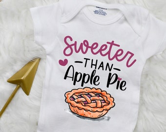 Sweeter Than Apple Pie Baby Onesie® | Cute Baby Onesie® | Baby Shower Gift | Baby Bodysuit | Baby Boy Onesie® | Baby Girl Onesie®