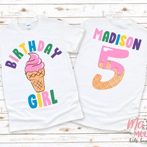 T-shirt anniversaire fille crème glacée : t-shirt anniversaire personnalisé