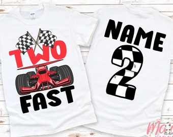 Two Fast Birthday T-Shirt | Second Birthday Shirt | 2nd Birthday T-Shirt | Racecar Birthday Shirt | Birthday Boy Shirt