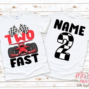 Two Fast Birthday T-Shirt | Second Birthday Shirt | 2nd Birthday T-Shirt | Racecar Birthday Shirt | Birthday Boy Shirt