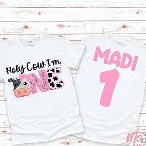 Holy Cow I'm One Birthday Shirt | 1st Birthday Shirt | Farm Animal Birthday Shirt | Cow Birthday Shirt | First Birthday Shirt