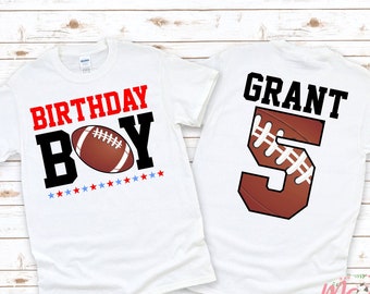 Football Theme Birthday Boy Shirt | Custom Age Birthday Shirt | Football Birthday T-Shirt | Sports Birthday Shirt | Birthday Boy Shirt