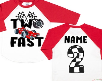 Two Fast Birthday T-Shirt | Second Birthday Shirt | 2nd Birthday T-Shirt | Racecar Birthday Shirt | Birthday Boy Shirt