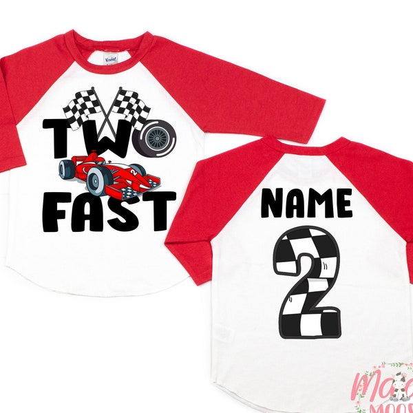 Two Fast Birthday T-Shirt | Second Birthday Shirt | 2nd Birthday T-Shirt | Racecar Birthday Shirt | Birthday Boy Shirt