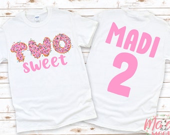 Donut Birthday Shirt | 2nd Birthday Shirt | Two Sweet Donut Birthday T Shirt | Second Birthday Shirt | Donut Birthday | Girls Birthday Shirt
