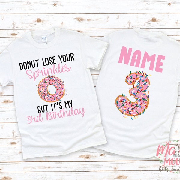 Third Birthday Shirt | 3rd Donut Birthday Shirt | Donut Lose Your Sprinkles Birthday Shirt | Third Birthday Donut Shirt | Toddler Birthday