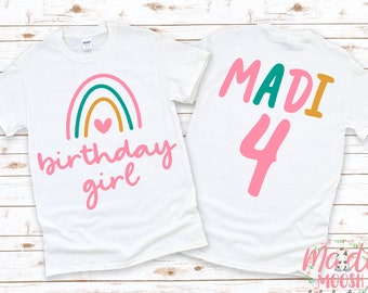 Rainbow Birthday Shirt | Any Age  Birthday Shirt | Girls Birthday T-Shirt | Cute Birthday Shirt | Birthday Girl Shirt