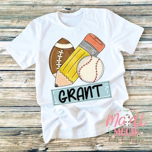 Boys Back To School Sports Shirt, Personalized School Shirt, Football Boys School Shirt, First Day Of School Shirt, Baseball School Shirt,