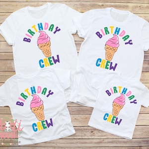 Chemises famille thème anniversaire crème glacée, chemises anniversaire équipe, chemises anniversaire famille, chemises anniversaire crème glacée, chemises anniversaire équipe