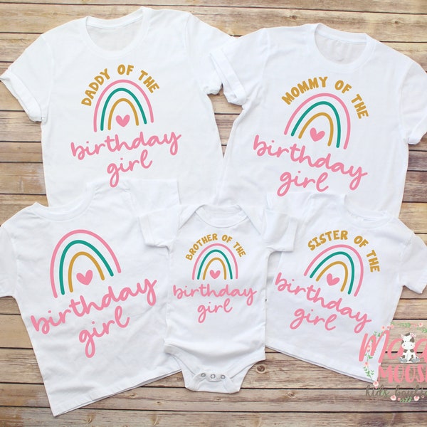 Chemise anniversaire famille arc-en-ciel, chemise anniversaire famille assortie, chemise anniversaire fille, chemise anniversaire fille, chemises anniversaire famille