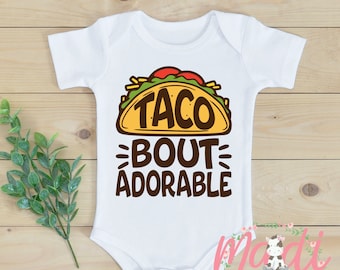 Taco ‘Bout Adorable Taco Onesie® – Cute Taco Baby Bodysuit for Taco Tuesday | Mexican Foodie Baby Shower Gift