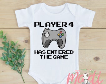 Player 4 Has Entered The Game Bodysuit | Gamer Bodysuit | Newborn Outfit | Baby Shower Gift | B Baby Boy Bodysuit | Baby Girl Bodysuit