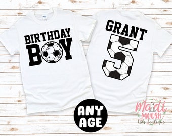 Birthday Boy Soccer Theme Birthday Shirt | Custom Age Birthday Shirt | Soccer Birthday T-Shirt | Sports Birthday Shirt | Birthday Boy Shirt