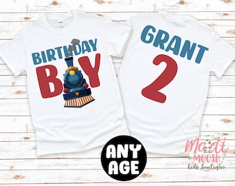 Train Birthday T-Shirt | Birthday Boy Birthday Shirt | Locomotive Birthday T-Shirt | Kids Birthday Shirt | Birthday Boy Shirt