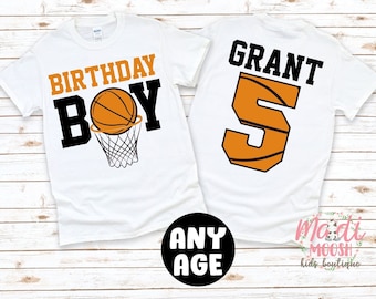 Birthday Boy Basketball T-Shirt | Custom Age Birthday Shirt | Basketball Birthday T-Shirt | Sports Birthday Shirt | Birthday Boy Shirt