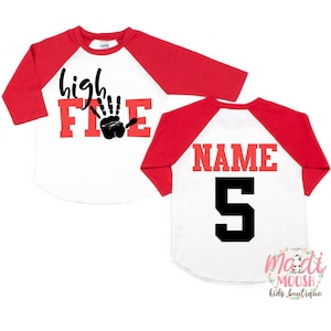 High Five Birthday Shirt | 5th Birthday Shirt | Fifth Birthday T-Shirt | Sports Birthday Shirt | Birthday Boy Shirt