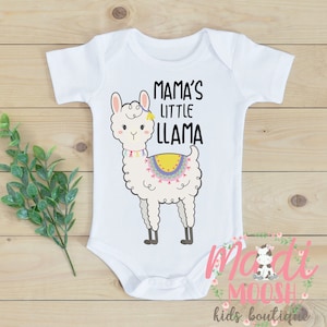 Mama's Little Llama Onesies® Bodysuit Baby Boy Onesie Baby Shower Gift Baby Outfit Baby Girl Onesie Llama Onesie Short Sleeve Oneise