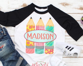 Girls Personalized Back To School Shirt, Personalized School Shirt, Cute Girls School Shirt, First Day Of School Shirt, Custom School Shirt,