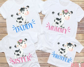 Family Cow Farm Theme Birthday Shirts, Family Farm Birthday Shirts, Holy Cow I'm One Birthday Shirts, Moo Moo Birthday Shirt Birthday Shirts