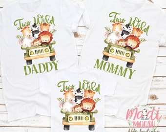 Two Wild Birthday Shirts Mom and Dad 