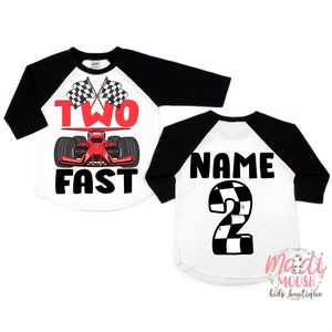 Two Fast Birthday T-Shirt | Second Birthday Shirt | 2nd Birthday T-Shirt | Racecar Birthday Shirt | Birthday Boy Shirt