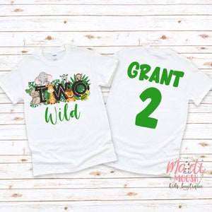 Two Wild Safari 2nd Birthday Shirt | Zoo Birthday Theme Shirt | Second Birthday T-Shirt | Zoo Animals Birthday Shirt