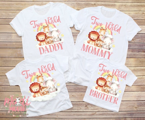 Two Wild Birthday Shirts Mom and Dad 