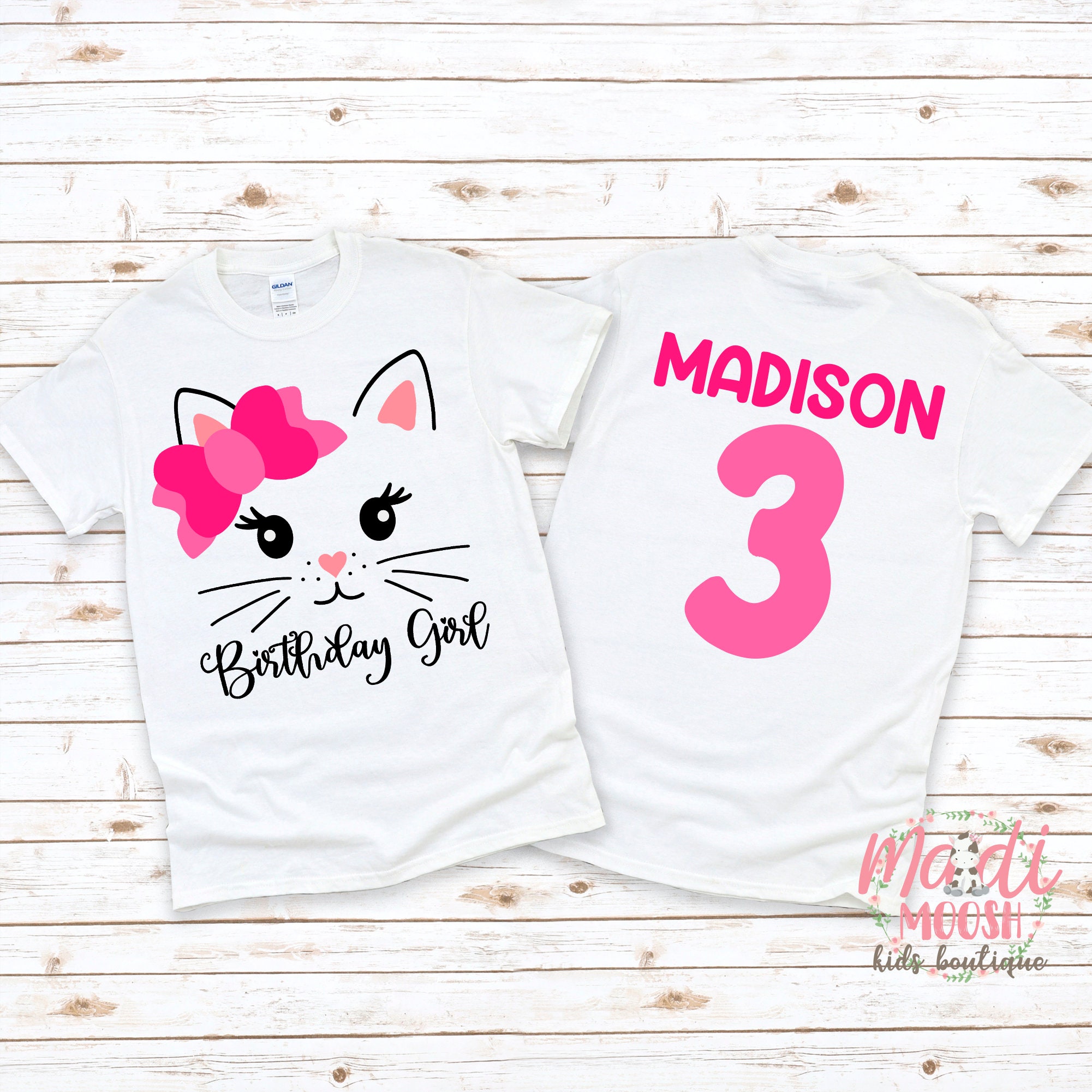 Cat Theme Birthday Girl Shirt | Kitty Girl Birthday Shirt | Girls Birthday Shirt | Kitten Birthday Shirt | Girls Birthday T-Shirt