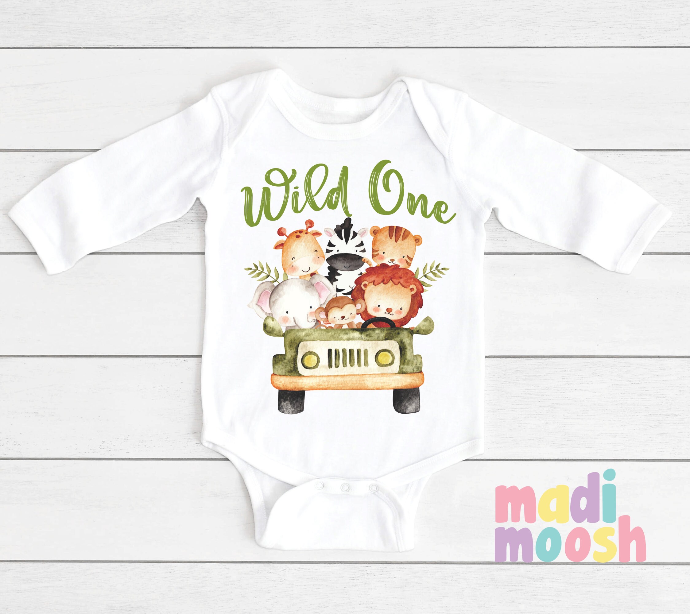 Wild One 1st Safari Birthday Onesies® Jungle Safari First Birthday ...