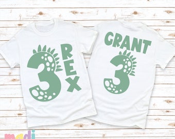 Three Rex Birthday Shirt | Dinosaur Birthday Shirt | Boys 3rd Birthday Tee | T Rex Birthday Party Shirt | Third Birthday Tee