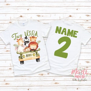 Two Wild Safari Birthday Shirt | Personalized shirt Wild Birthday Shirt | Zoo Birthday T-Shirt | Wild Animal Birthday Shirt