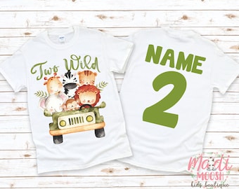 Two Wild Birthday Shirt | Wild Birthday Shirt | Zoo Birthday T-Shirt | Wild Animal Birthday Shirt | Birthday Boy Shirt | Birthday Shirt