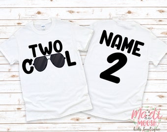 Two Cool Sunglasses Birthday  Shirt | Two Cool Birthday Birthday Shirt | Boys Birthday T-Shirt | Kids Birthday Shirt | Birthday Boy Shirt