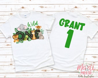 Wild One Safari Jungle Birthday Shirt | Wild Birthday | Zoo Animal Birthday Shirt | First Birthday Wild One Shirt | First Birthday Shirt