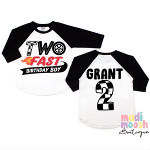 Two Fast Birthday Shirt | Birthday Boy Birthday Shirt | 2nd Birthday Shirt | Boys Birthday Shirt| Racecar Birthday Boy Shirt