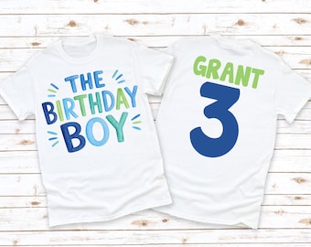 The Birthday Boy Personalized Kids T-Shirt – Colorful Custom Name & Age Birthday Shirt