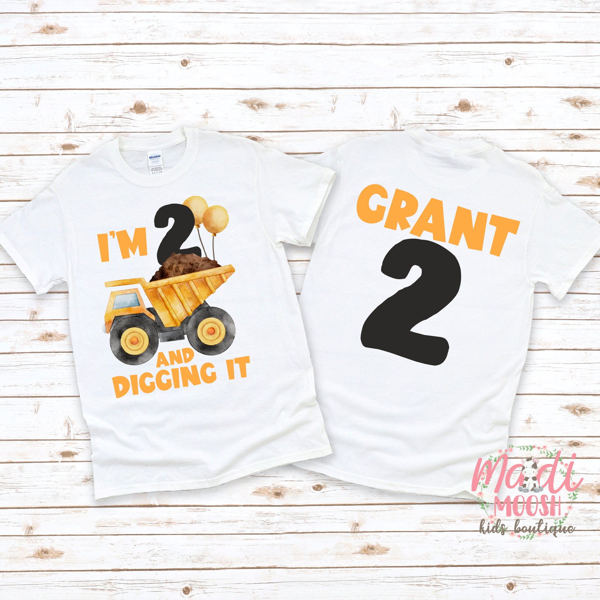 construction 2nd birthday shirt