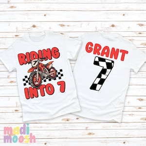 Motocross Birthday Shirt: Riding Into Six, Boys Dirt Bike Tee