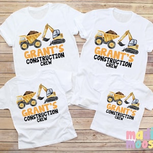 Personalized Construction Birthday Shirts: Family Matching Tees