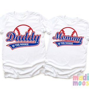 T-shirts familiaux de baseball de la recrue de l'année : ensemble assorti pour l'anniversaire