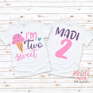 Two Sweet Birthday Shirt | 2nd Birthday Shirt | Ice Cream Birthday Shirt | Ice Cream Birthday Shirt | Girls Birthday Shirt | Sweet Birthday