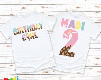 Ice Cream Birthday Girl Tee | Girls Ice Cream Birthday Shirt | Kids Ice Cream Birthday | Girls Birthday Tee | Any Age Birthday Shirt