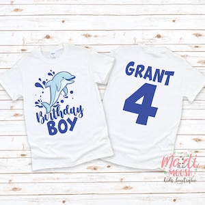 Dolphin  Birthday Shirt | Birthday Boy Birthday Shirt | Any Age Birthday Shirt | Custom Boys Birthday Shirt | Summer Beach Birthday Shirt
