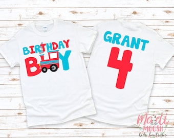 Boys Train Birthday Shirt | Boys Birthday Shirt | Any Age  Birthday Shirt | Choo Choo Train Birthday Shirt | Locomotive Birthday Boy Shirt