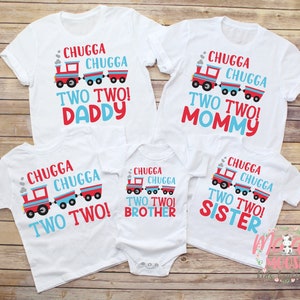 Matching Chugga Chugga Two Two 2nd Birthday Shirts, Boys Birthday Shirt, Matching Family Birthday Shirts, Chugga Chugga Two Two Birthday