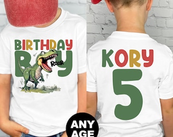 Boys Dinosaur Birthday T-Shirt: T-Rex Theme Party Tee