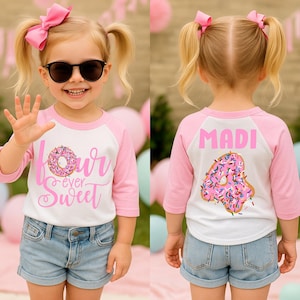 Four Ever Sweet 4th Donut Birthday Shirt | Four Ever Sweet Birthday Shirt | 4th Birthday T Shirt | Donut Birthday Shirt