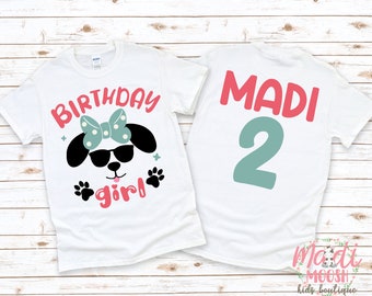 Dog Birthday Girl Shirt | Puppy Girl Birthday Shirt | Let's Pawty Birthday Shirt | Girls Birthday Shirt | Girls Birthday T-Shirt
